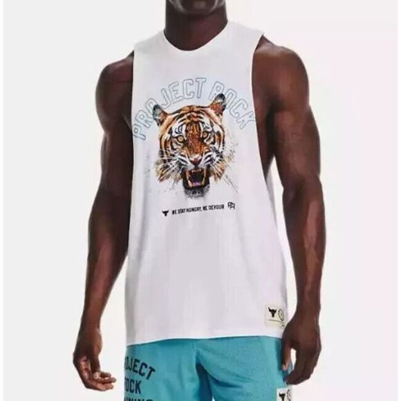 Under Armour 1378908-100 Men's Sz XL White UA Project Rock Champion Tank Top - Picture 8 of 9